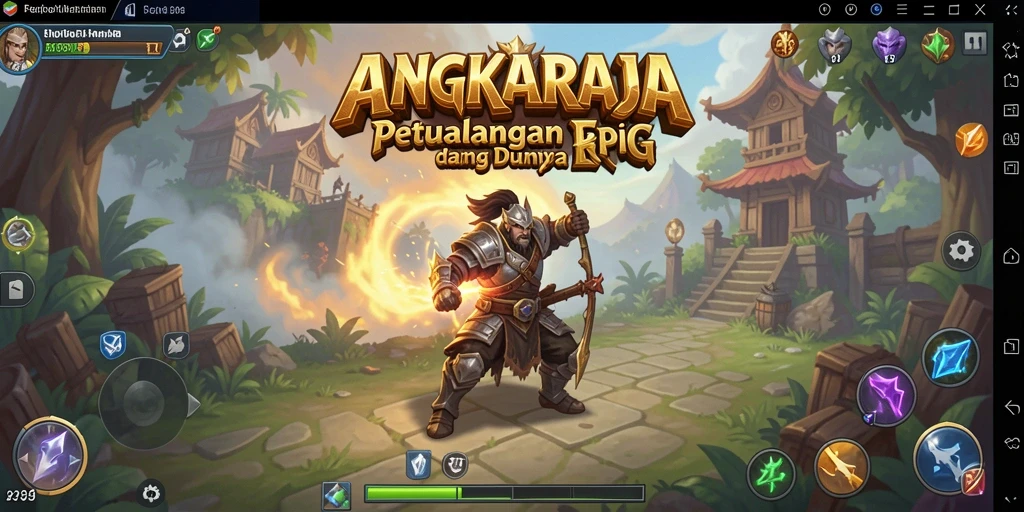 Screenshot gameplay ANGKARAJA menampilkan pertarungan yang seru dan grafis menakjubkan.
