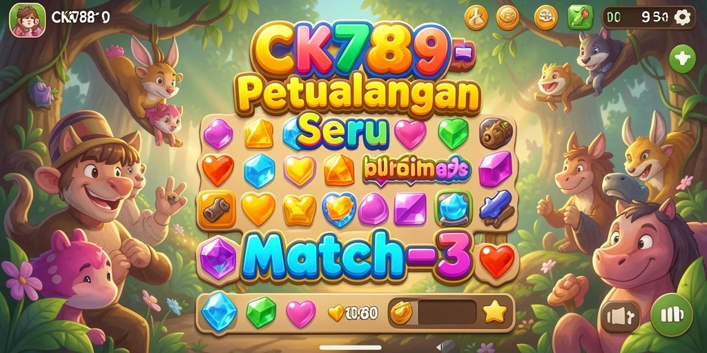 Gameplay seru CK789 dengan tantangan Match-3 yang menarik.