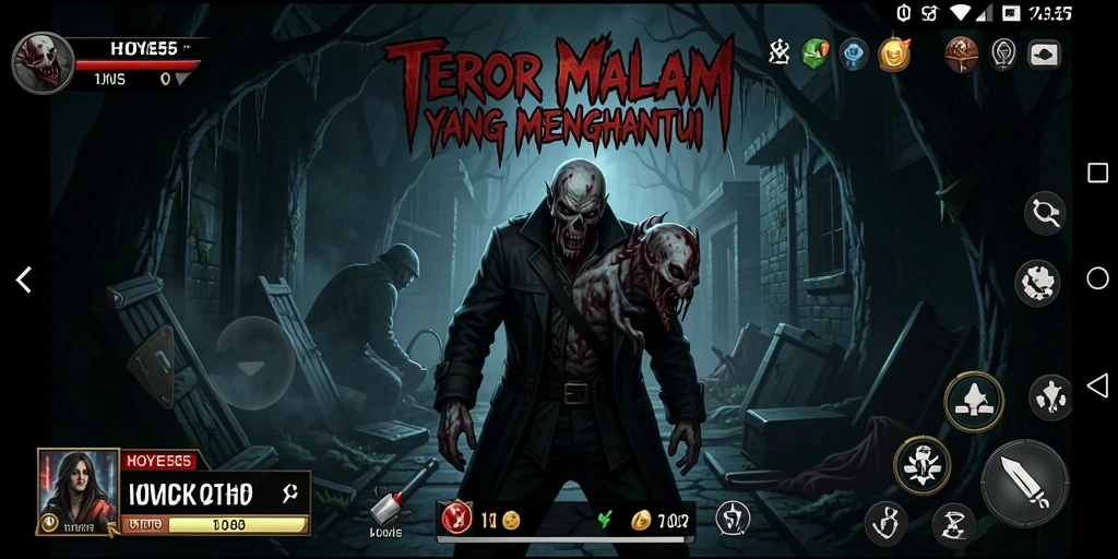 Tangkapan layar gameplay dengan suasana horror yang mencekam.
