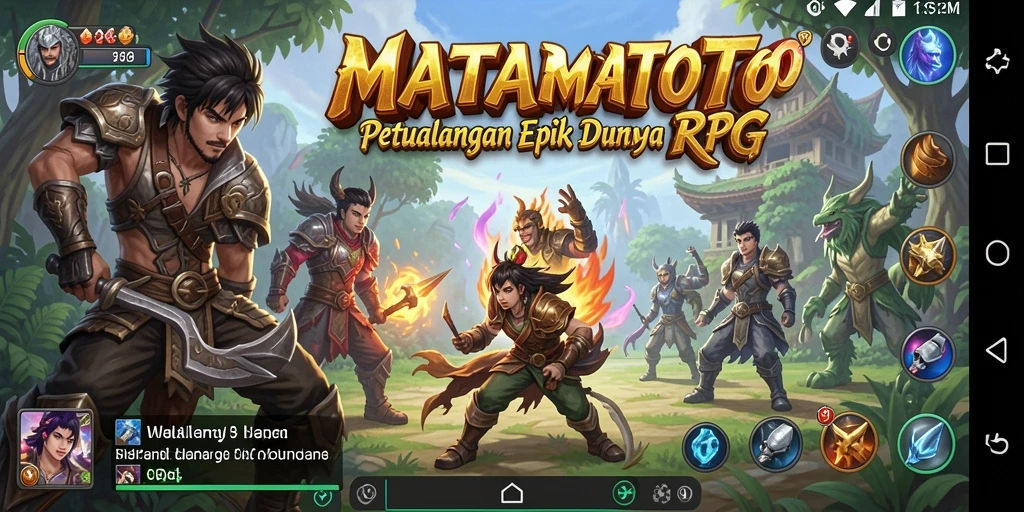 Screenshot menunjukkan pemain menjelajahi dunia magis dalam <strong>MATARAMTOTO</strong>.