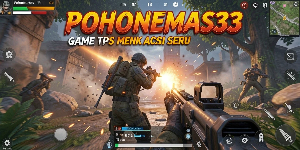 Tampilan utama gameplay seru POHONEMAS33 dengan aksi tembak-menembak.