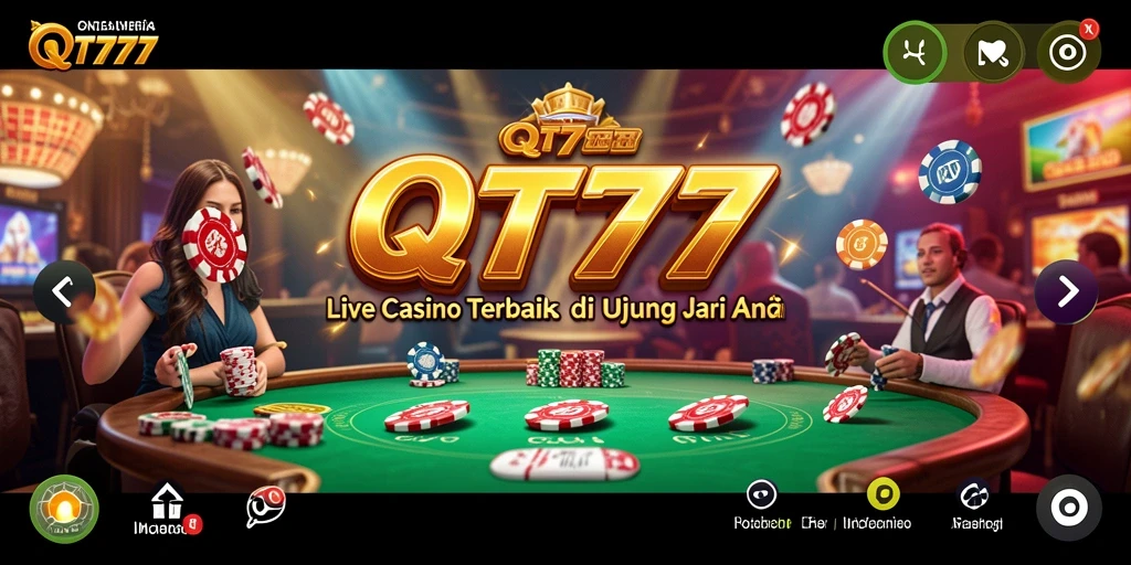 Screenshot gameplay Live Casino QT777 dengan dealer profesional.