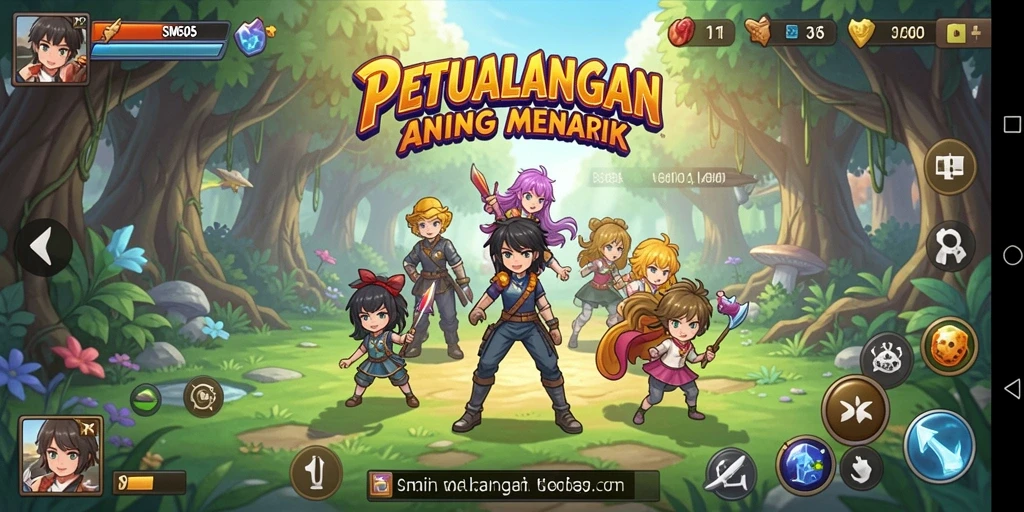 Gameplay SM605 yang menampilkan karakter anime dalam aksi mendebarkan.