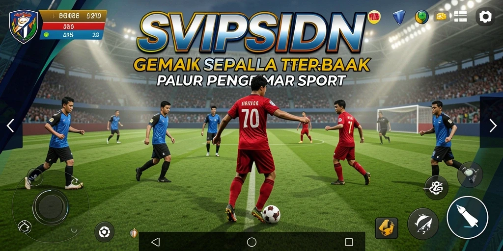 Screenshot gameplay <strong>SVIPSIDN</strong> yang menunjukkan strategi permainan sepak bola.